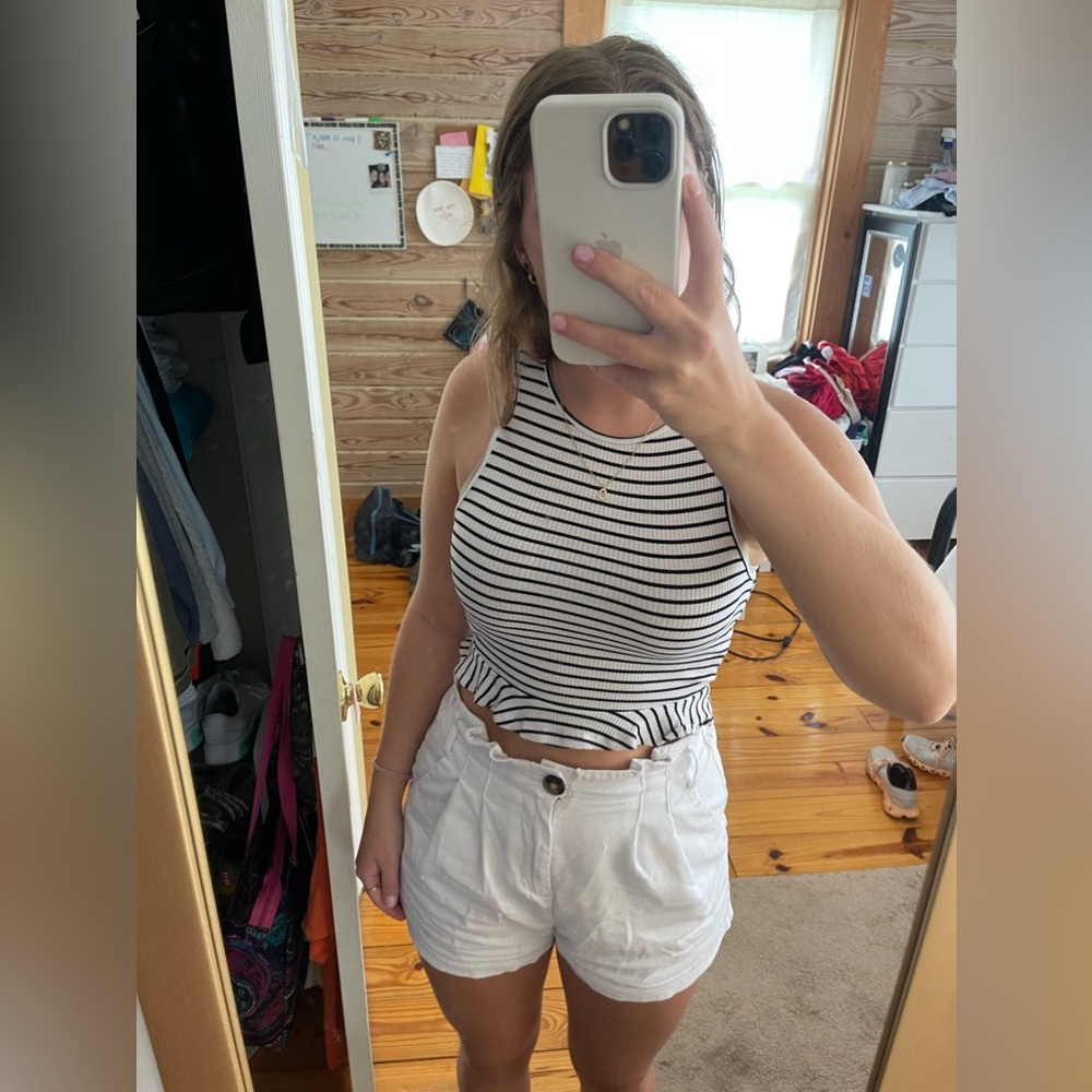 Black and White Striped Tank Top